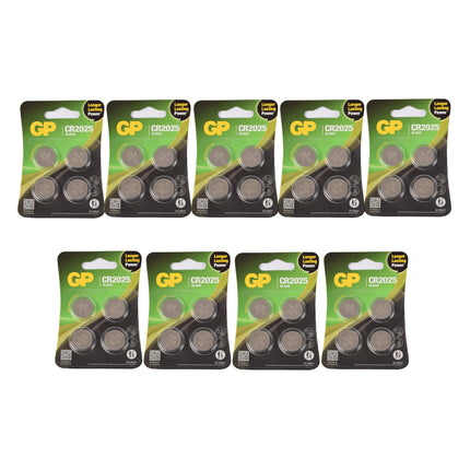 Set van 9 Pakketten met 4 Stuks CR2025 3V Knoopcelbatterijen - 36 Batterijen met Lithiumtechnologie voor Elektronica en DIY Klussen
