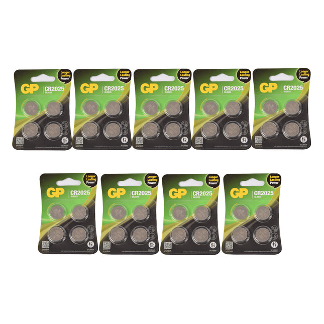 Set van 9 Pakketten met 4 Stuks CR2025 3V Knoopcelbatterijen - 36 Batterijen met Lithiumtechnologie voor Elektronica en DIY Klussen