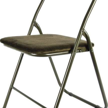 3x Klapstoel met zithoogte van 43 cm Vouwstoel velvet zitvlak en rug bekleed - stoel - tafelstoel- tafelstoel - klapstoel - Velvet klapstoel - Luxe klapstoel - Met kussentjes - Stoelen - Klapstoelen - Stoeltje - Premium chair groen