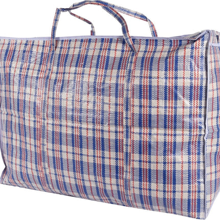 Discountershop® XXXL opbergtas 130 liter met rits – Jumbo shoppers met rits 6 stuks - opbergtas