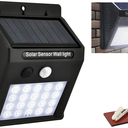 2x Automatische Solar LED lamp - 40 LED - Bewegingssensor - Zonne-energie - Tuinverlichting voor hek en wand