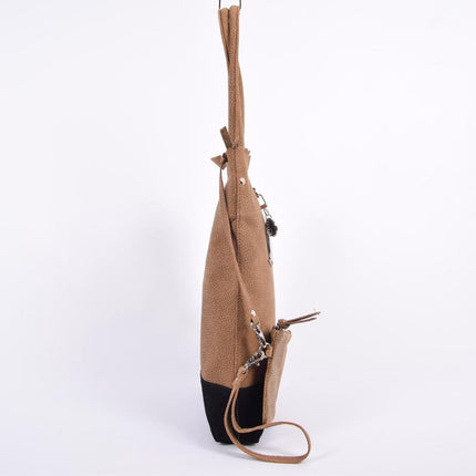 Shopper van 4East met kleine portemonnee, Leren Shopper Zichron 4East bruin