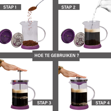 Milieuvriendelijke Groene Glas Cafetière - Koffiemaker | BPA-vrij | Vaatwasser Veilig | 9x5 cm, Gewicht 0.39 kg | 800ml Capaciteit