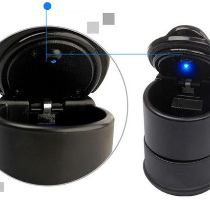 2x Universele asbak voor in de auto - Asbak met LED en Deksel - voor Bekerhouder (Autoasbak) of Buiten