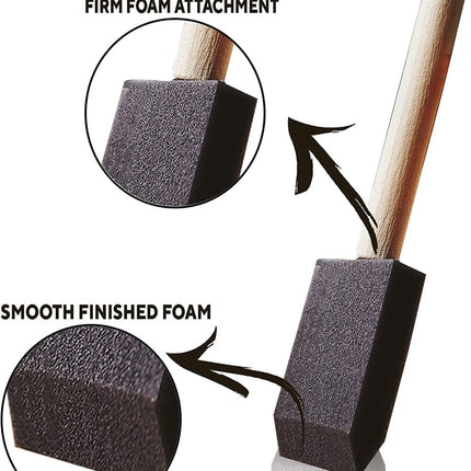 Spons Schilderkwast - Painting Brush Set - Schilderen verf kwasten 8 stuks- 8 x foambrush DIY