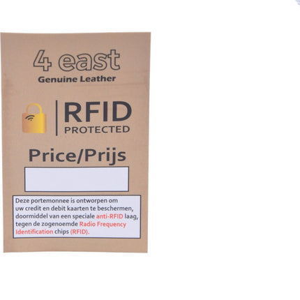 Portemonnee - portemonnee dames - portemonnee heren - portemonnee pasjes- Volledig leer- 4E-458 - RFID Protected Anti skim - 4East - Rood - Portemonnee dames Rood- Portemonnee Klein