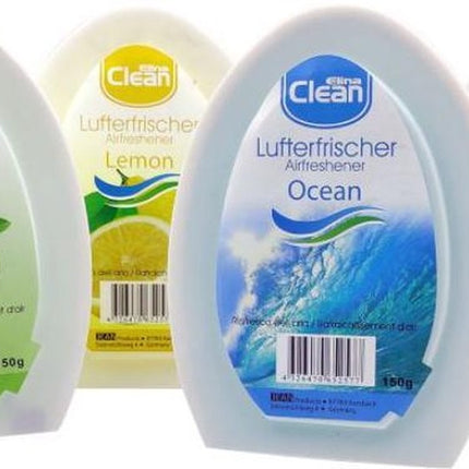 CLEAN Luchtverfrisser met 4 verschillende geuren Lavendel , Ocean , Lemon en Apple per 150 gram
