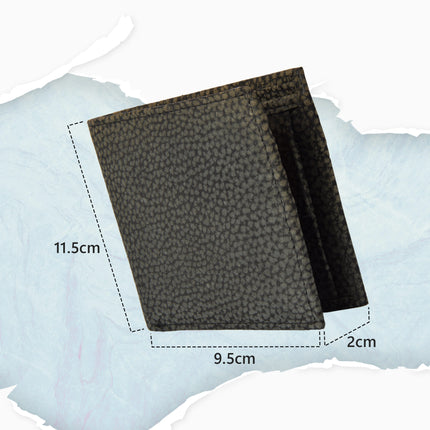 Premium Leren Portemonnee In Zwart/Grijs | Origineel Leer Portefeuille | 11,5 cm x 9,5 cm x 2 cm | Kaarthouder Met 3 Kaartsleuven | 2 Ruime Biljetvakken Voor Grote Biljetten | Munten Vak Voor 1 Euro | 2 Verborgen Vakken | Perfect Cadeau