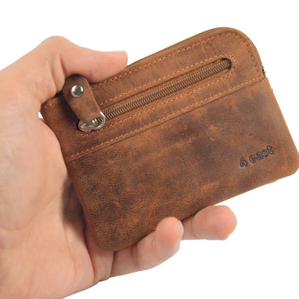 Autosleutel RFID Antidiefstal Sleutel Etui Hoesje Sleuteletui portemonnee - portemonnee etui - ring portemonnee - pasjeshouder met rits - rits portemonnee - 2 ritsen portemonnee - buffelleer portemonnee
