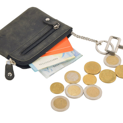 Autosleutel RFID Antidiefstal- RFID ALLEEN JE PASJES Sleutel Etui Hoesje Sleuteletui portemonnee - portemonnee etui - ring portemonnee - pasjeshouder met rits - rits portemonnee - 2 ritsen portemonnee - buffelleer portemonnee