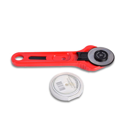 Rolmes | Rotary Knife |  Snijmes | Rolmes | Messenrol | Roterende Snijder Set | 71 gram | Rood |  Rolmes met Messen | RVS Messen – 3 stuks | 45cm*18cm*1.8cm 