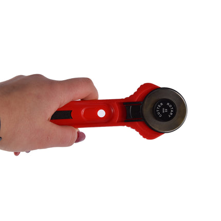 Rolmes | Rood | Roterende Snijder | Rolsnijder | Met Veiligheidsfunctie | Messenrol | Rollermes | voor Hobby en Klussen | 18cm*2.8cm*1.8cm