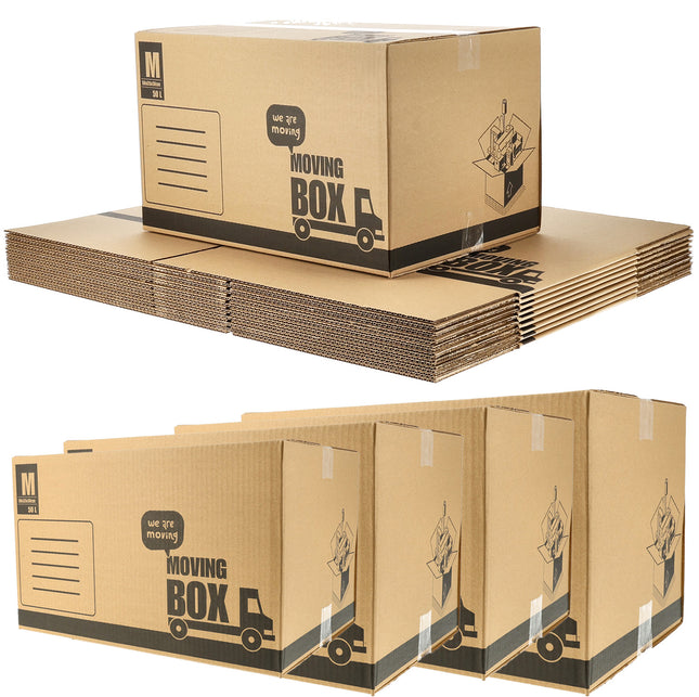 Verhuisdozen 50L - Set van 10 - Stevige Verhuisdozen - Goedkope Verhuisdozen 50x35x30 cm