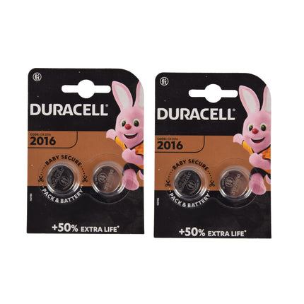 Knoopcellen Set met 4 Lithium-Metaal Batterijen - 2016 Code - 3V Spanning - Zilveren Kleur 