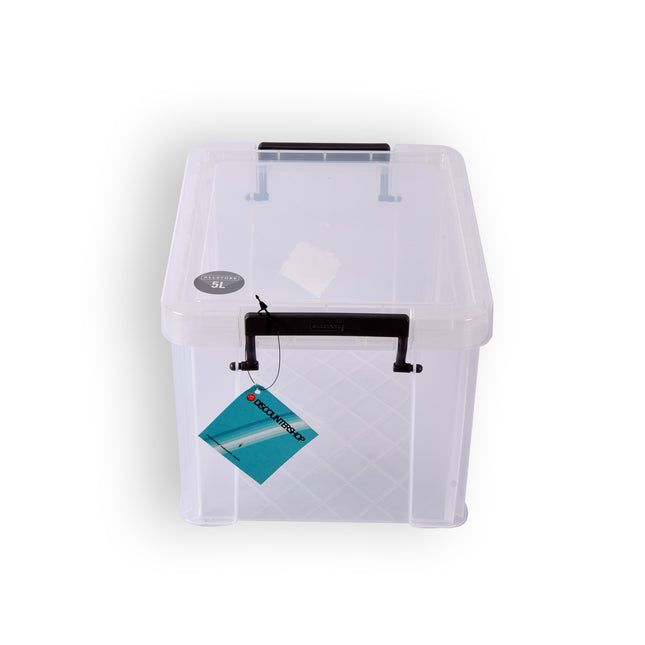 Stijlvolle Witte Opbergdoos met Klikdeksel - 5L Kunststof Opbergcontainer | Opbergbox voor Kleding en Gereedschap 