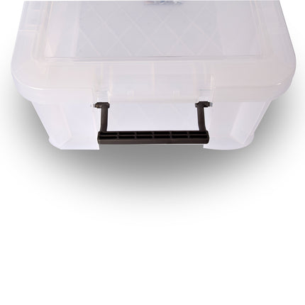 Stapelbare Grote Opbergbox van Transparant Plastic met Deksel - Ideaal voor Kleding en Speelgoed - 15L - 30x16.5x47cm - Luchtdicht en met Handgrepen | Set Van 2 