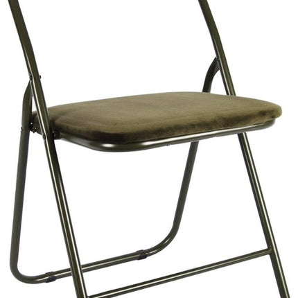 3x Klapstoel met zithoogte van 43 cm Vouwstoel velvet zitvlak en rug bekleed - stoel - tafelstoel- tafelstoel - klapstoel - Velvet klapstoel - Luxe klapstoel - Met kussentjes - Stoelen - Klapstoelen - Stoeltje - Premium chair groen