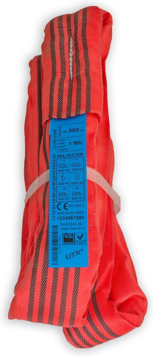 Hijsband DUOTECH RONDSTROP 5Ton 4,0 MTR - met certificaat