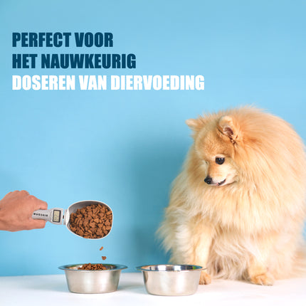 Digitale Voerscheppen Voor Hond Lepel | 1 Stuk | 3V CR2032 Batterij Vereist | 9cm x 23cm x 5cm | Grijs | Elektronische Weegschaal Maatschepjes Voor Huisdieren | ABS Materiaal | Digitale Voedsel Maatschep