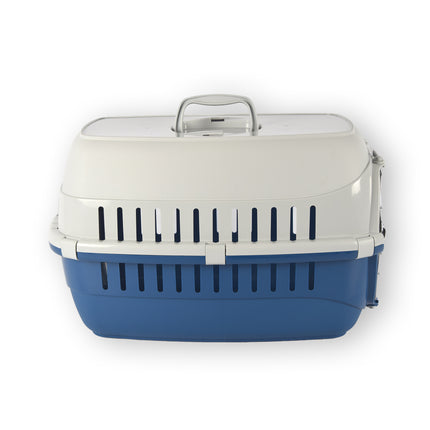 Opvouwbare Reismand voor Kat | Transportmand | Draagmand | Blauw | 37.5 cm x 35 cm x 57 cm | Kunststof + Metaal | 1.8 kg