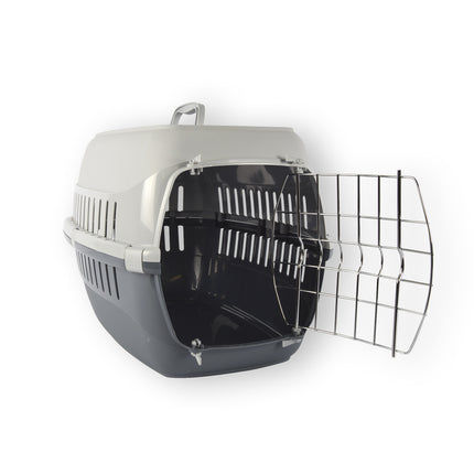 Transportmand Draagmand voor Kat - Opvouwbare - Grijs - Afmetingen 37.5x35x57cm - Lichtgewicht 1.8kg - Kunststof Metaal