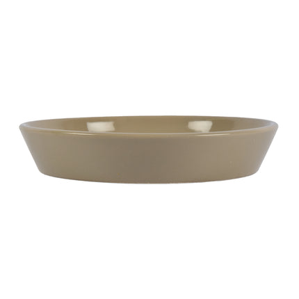 Keramiek Drinkbak | Kat Voerbak | Ronde Waterbak | Taupe | 20cm x 20cm x 3.5cm | Onderhoudsvriendelijk | Antislip | Vaatwasmachinebestendig | 500ml