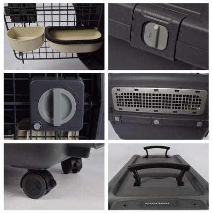 Hondenbox | hondenbench | donker grijs | aluminium/plastic | Transportkooi | Hondenkooi | 51x71x48cm 