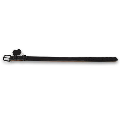 Verstelbare Halsband Hond en Kat - Zwart - Echte Leder - Maat L - 2.5cm Breed