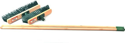 Set van 2x Bezem 30cm/40cm inclusief steel groen -Household Bezem
