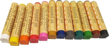 Crafter's set 12 kleuren krijtjes pastels oliepastels