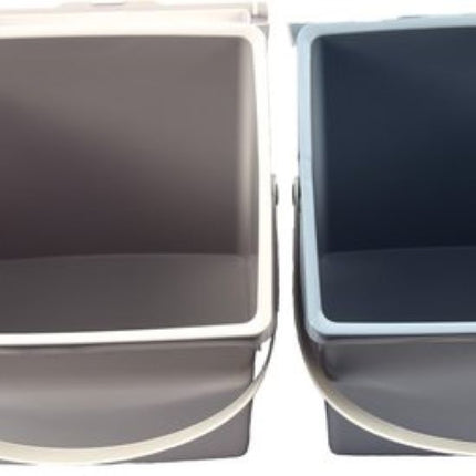Discountershop® | 2x Opbergbox | afsluitbare |multibox 4.5 liter | |23x16x13.5 cm Grijs/blauw