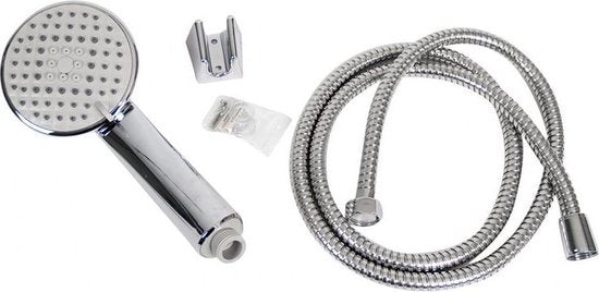 Universele Waterbesparende Handdouche met 5 functies met 1,5m slang met wandhouder - 10cm douchekop - Chroom - Douchekop met slang - Badkamer - Douche - Douche 