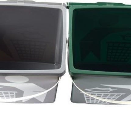 Handig klein afvalbak Afvalemmer containertje| 100% BIO recyclable | 30.8x25x14 cm| organisch afval 11/4.5 liter Grijs | 2 Stuks