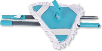 Hoogwaardige Microvezel Dweilset - Wit-Blauwe Vloerreiniger en Vloerwisser voor Hout, Laminaat, PVC, Tapijt en Tegels 150 lengte