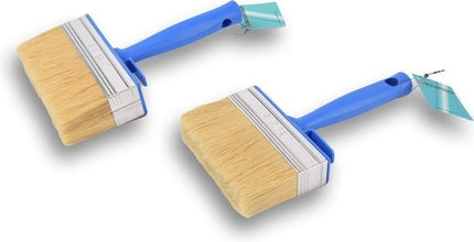 2x | Blokkwast | Plastic | Muurverfkwast | Kwast | Blauw | 40x140mm en 30x120mm | Geschikt voor Watergedragen en Oliegedragen Verven