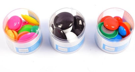 Magnetische memoclips - 24x stuks magneten voor boodschappen memo's op de koelkast - Memoclips - magneet - 24x stuks memo / whiteboard magneten - wit / rood / blauw / zwart - koelkastmagneet / memo magneten / organizer magneetjes - school & kantoor