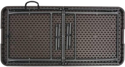 Inklapbare tafel | campingtafel Tuintafel inklapbaar rattan look 180X76X74 cm HDPE 