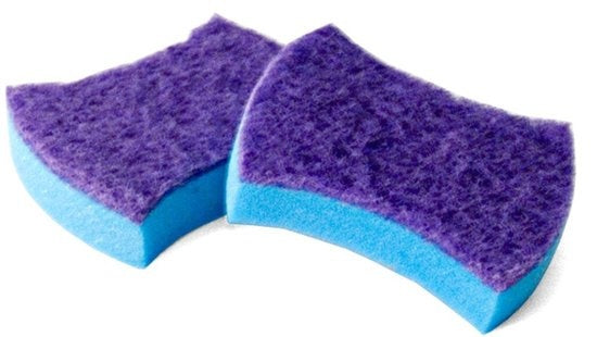 2x Zachte schuurspons | Gekleurde schuursponzen | Afwas sponzen - 10x7x2cm