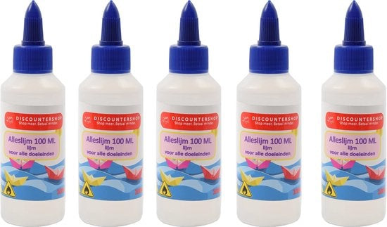 5X Alleslijm 100ML - Lijm - Lijm voor papier - Lijm voor karton - Lijm voor textiel - Lijm voor piepschuim