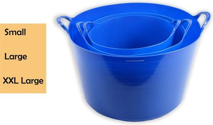 Fijne Set van 3 Stevige Flexibel Emmer Wasmand | Kuipen |75,39,26 liter Blauw | Wasmachine | Mand | Opbergmanden | Grote manden | Ronde manden