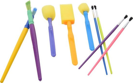 Spons Schilderkwast - Painting Brush Set - Schilderen verf kwasten - kwasten verschillende soorten - knutselkwasten 9 stuks -