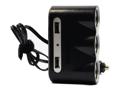 Auto 12v splitter stekkerdoos 3-voudig met 2 USB poorten