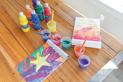 Tempera verf 236 ML - 12 stuks Gebruiksklare tempera verf 12 kleuren