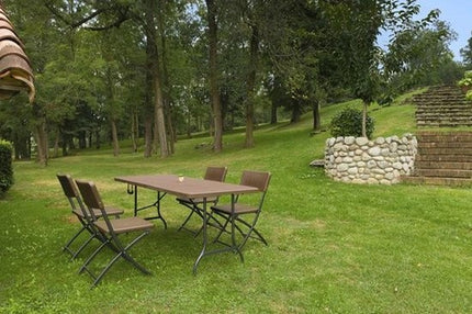 Inklapbare tafel | campingtafel Tuintafel inklapbaar rattan look 180X76X74 cm HDPE 