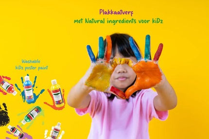 Plakkaat- plakkaatverf Discountershop - Plakkaat verf Basic waterbasis 6 stuks 250 ML - plakkaatverf uitwasbaar Plakkaatverf kinderen plakkaatverf op hout
