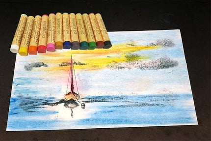 Crafter's set 12 kleuren krijtjes pastels oliepastels