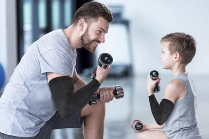 Elleboog compressiehuls (1 paar) - # 1 koper geïnfundeerde ondersteuning - gegarandeerd herstel Koperen elleboogbrace-idee voor trainingen, sport, golfers, tenniselleboog, artritis, peesontsteking- SIZE M - Maat M