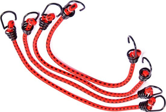 Snelbinders - Bagagespin 4 haken - Spinbinder - snelbinders - snelbinder - snelbinder fiets - 4 armen - Uni- Rood - bagagespin - spinbinder met vier elastische armen - Elastische binders - met haak- Haak - Binders