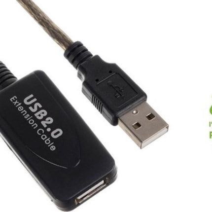Discountershop® USB verlengkabel - USB2.0 - 5 meter snelheden tot 480 Mbit/s actieve USB2.0 poort die minimaal 500 mA