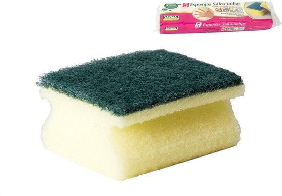 10x  stuks schuursponzen / schuursponsjes met handgreep - 9 x 6.5 cm - sponzen / schoonmaakartikelen / reinigingsartikelen